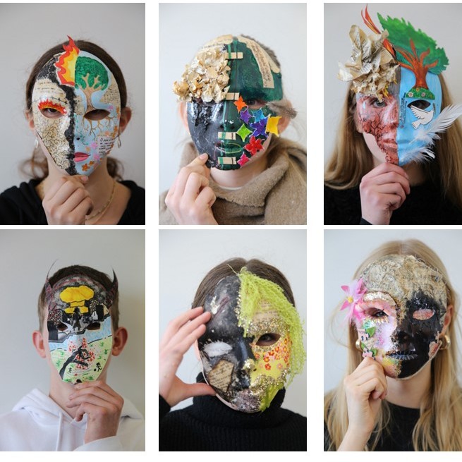 2024. Atelier masques. L'humain et l'inhumain. Ribeauvillé. Collège les Ménestriers 